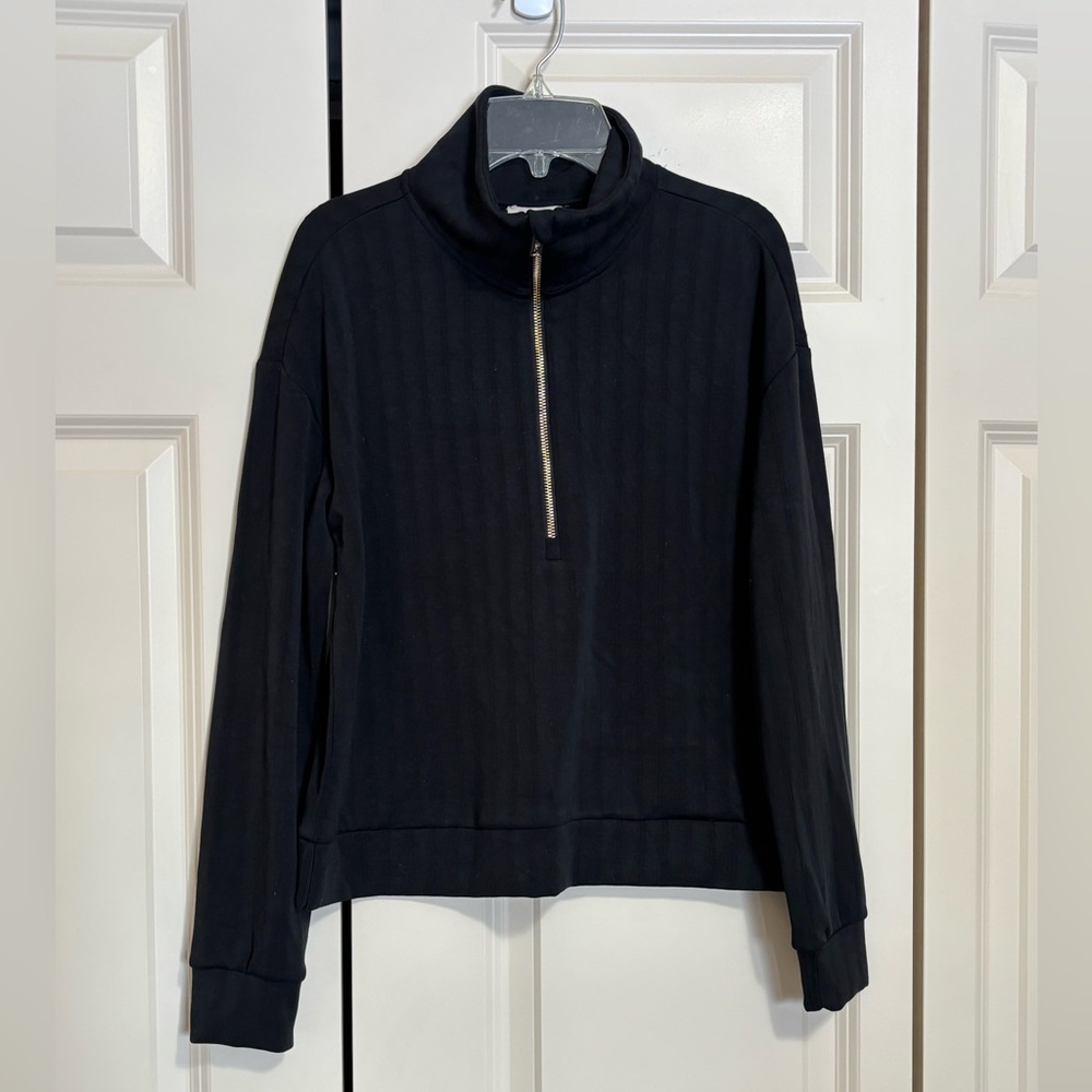 NWT Elie Tahari black striped Zip-Up